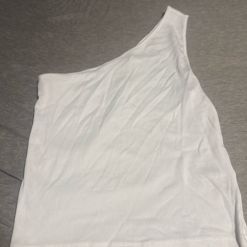 Madewell brand new with tags one shoulder top white size large